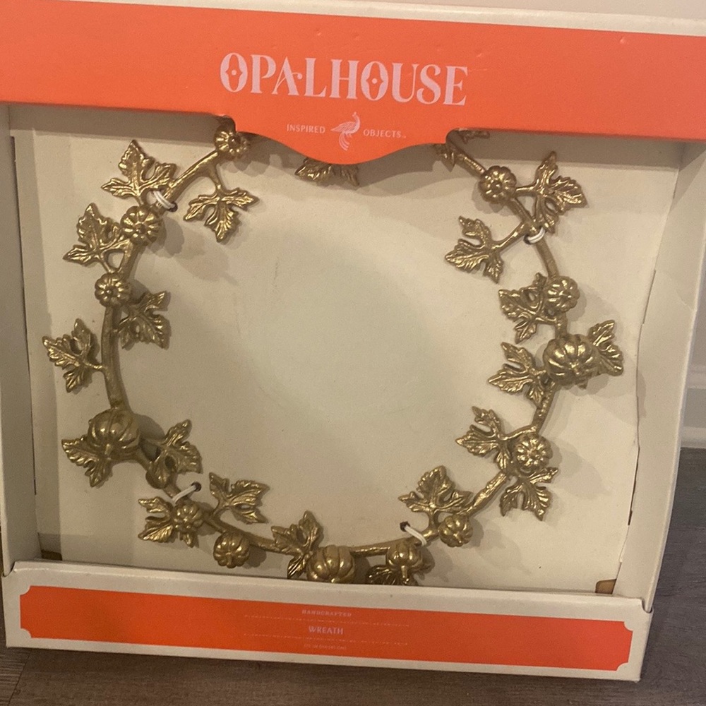 Opalhouse™ 17 3/4" Cast Metal Pumpkin Wreath Gold